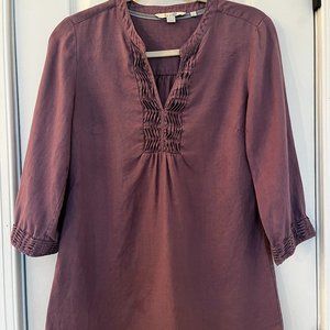 Boden Linen Purple Tunic Top